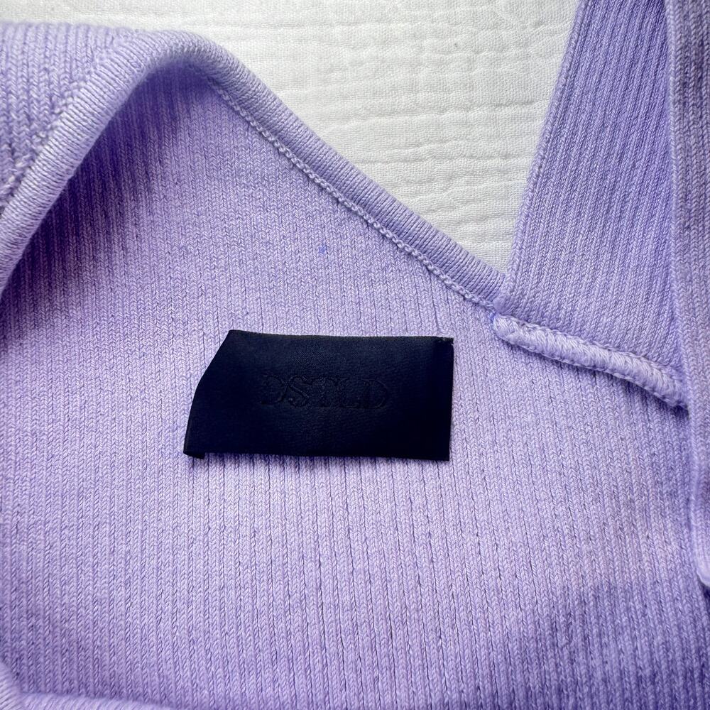DSTLD Asymmetrical Ribbed Knit Tank Top Lilac Purple Lavender Women’s Medium - Picture 8 of 13